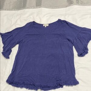 Umgee Purple Fringed Blouse